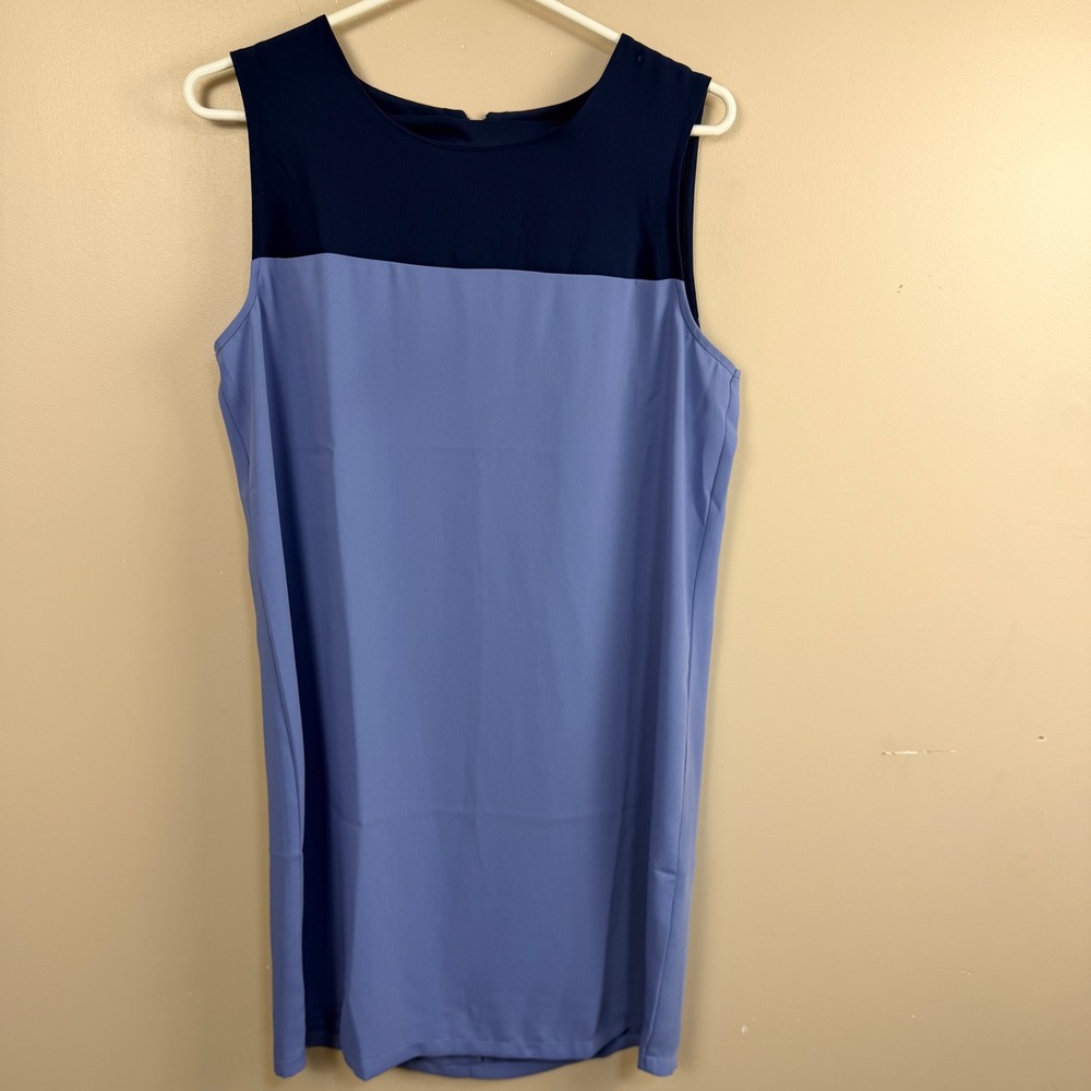 Cynthia Rowley Shift‎ Dress Womens Medium Blue Navy Color Block Sleeveless Mini
